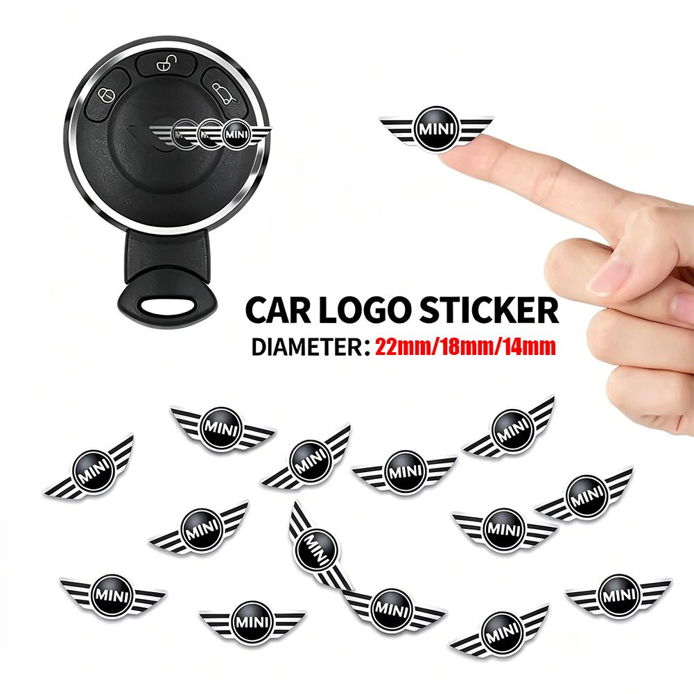 14/18/22MM Car Styling Remote Key Emblem Sticker Accessories For Mini Cooper JCW Works R50 R52 R53 R55 R56 R57 R58 R59 R60 R61 F G2
