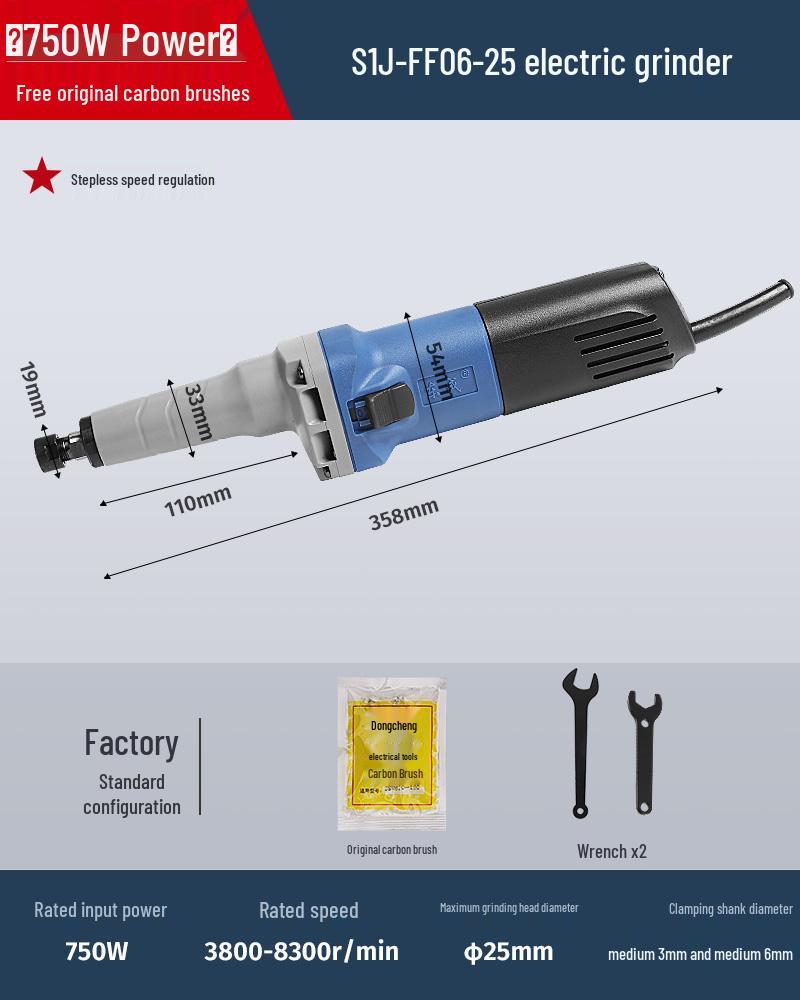 220V Electric Grinder & Polisher for Wood Carving and Internal Grinding
