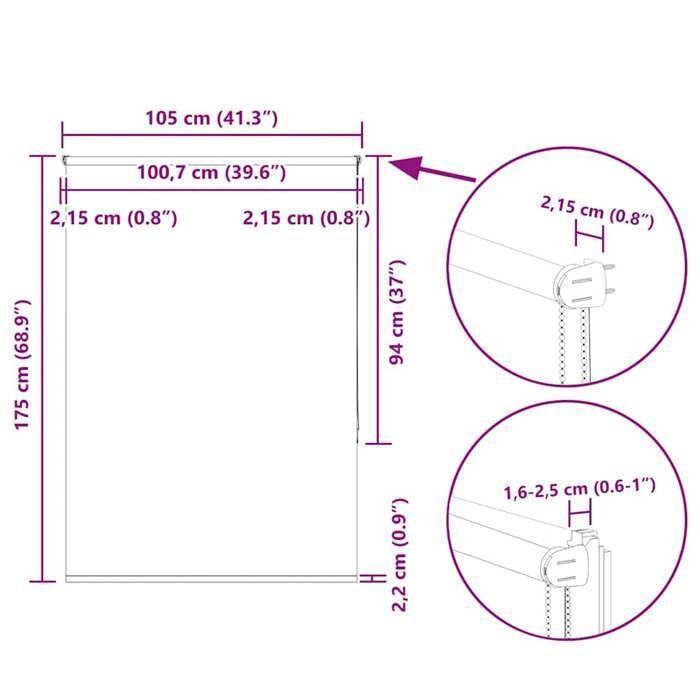 VidaXL Store Enrouleur Occultant Blanc Cassé 105x175 Cm Largeur Tissu, Store De Jour Et De Nuit, Store De Cuisine 4011675