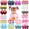 36 Pcs Glitter Hair Ties for Baby Girls Elastic Rubber Bands Hair Scrunchies for Toddler Girls Rainbow Sequin Sparkle Star Heart Butterfly Cartoon