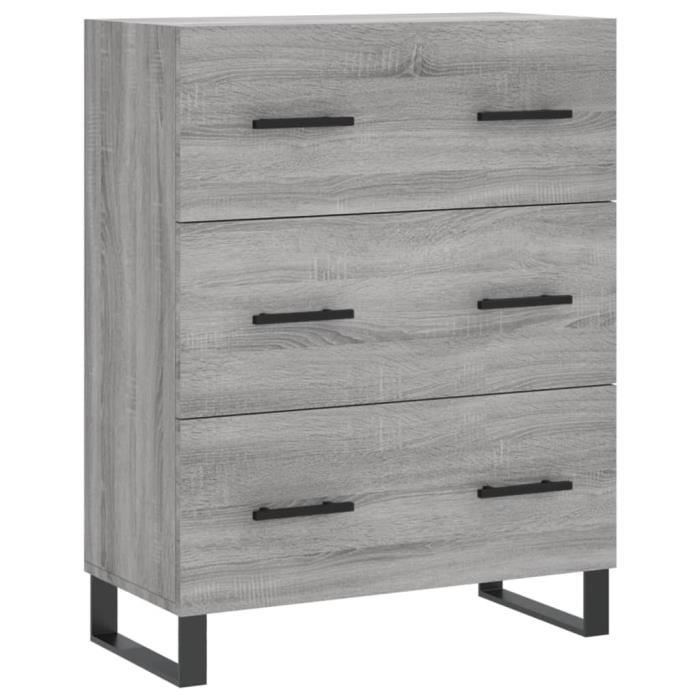 VidaXL Buffet sonoma gris 69,5x34x90 cm bois d'ingénierie 827882