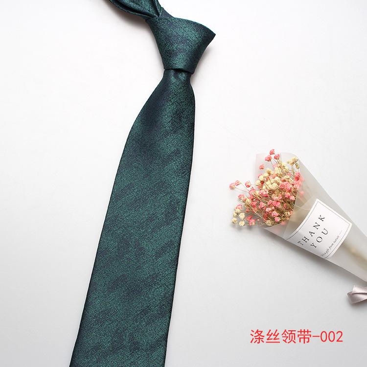 Men'S Polyester Silk Jacquard Business Tie, Solid Color Flower Casual High-End Tie