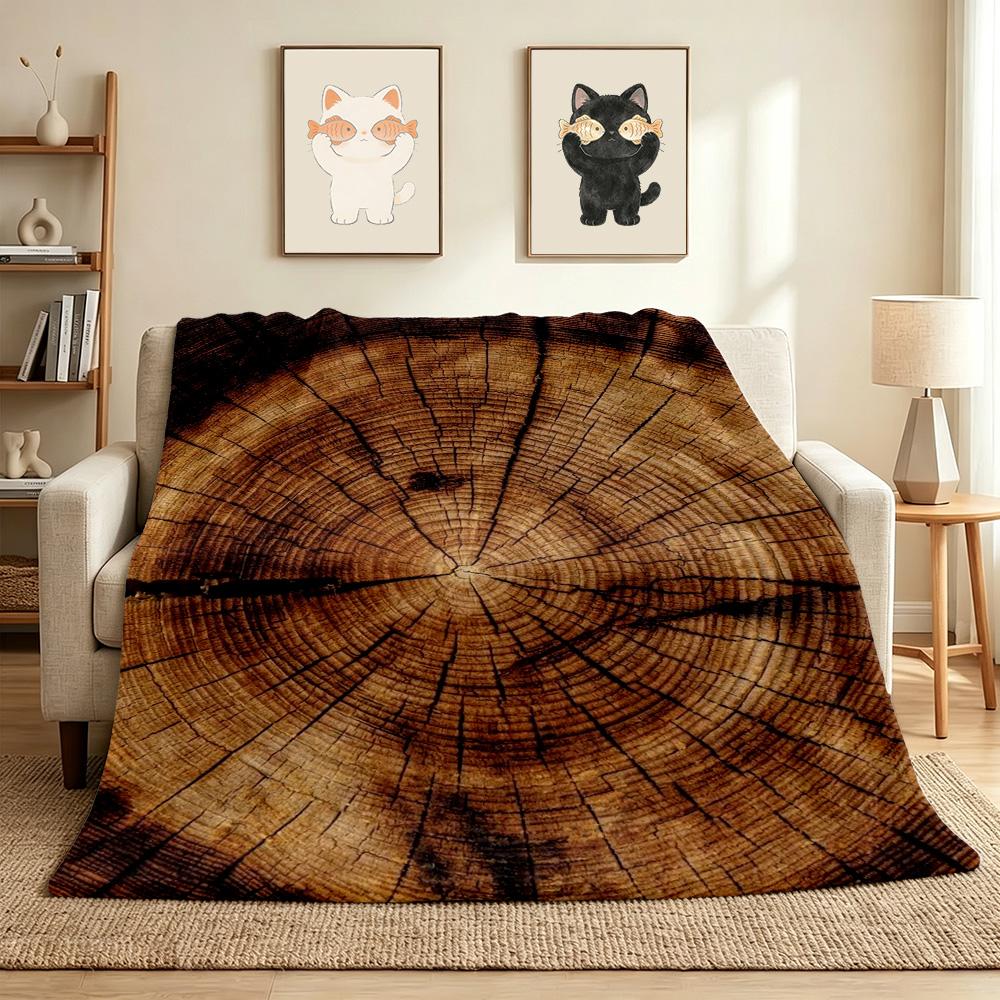 Wood Texture Flannel Blanket Throw Blanket Soft Warm Sofa Bed Camping Car Home Decor Unique Christmas Gift C9301801