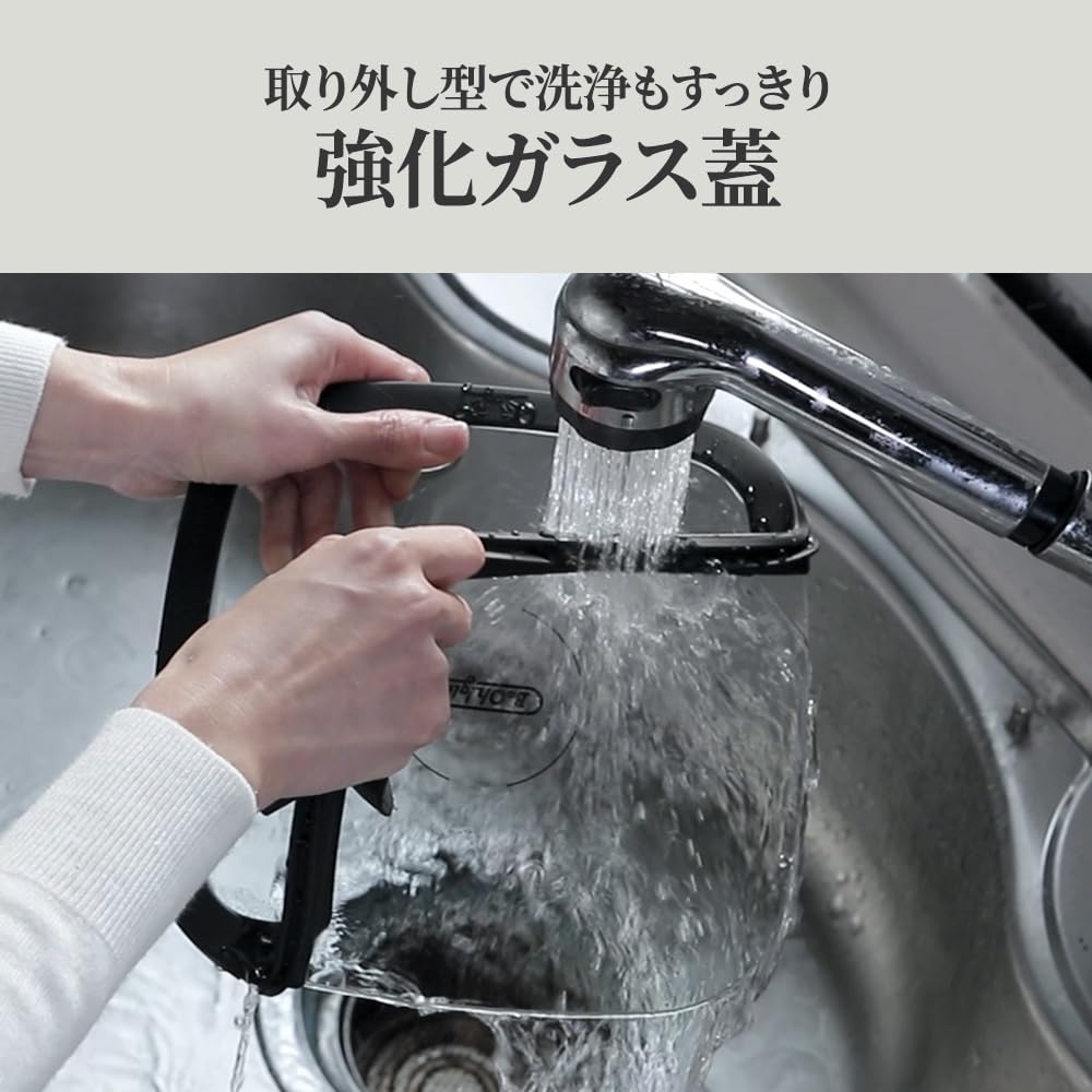 Boohgle Rectangular Frying Pan with Lid (Black)