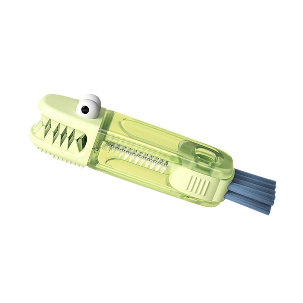 

Маленька пляшечка 3 в 1. Щітка для деталізації кришки. Щітка для чищення пляшечок у формі крокодила. Тримач для чищення чашок. Щілинна багатофункціональна S5W8 1PC зелений
