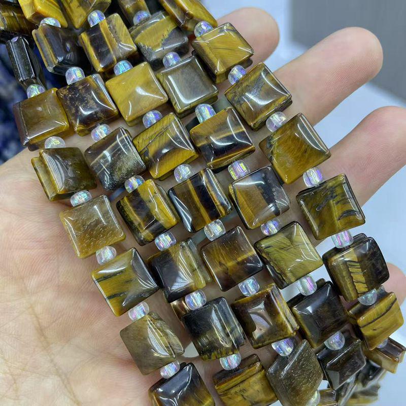 Naturstein Achat Kristall gerillte quadratische Schmuck-DIY-Accessoires, 10x10 unregelmäßige Stücke