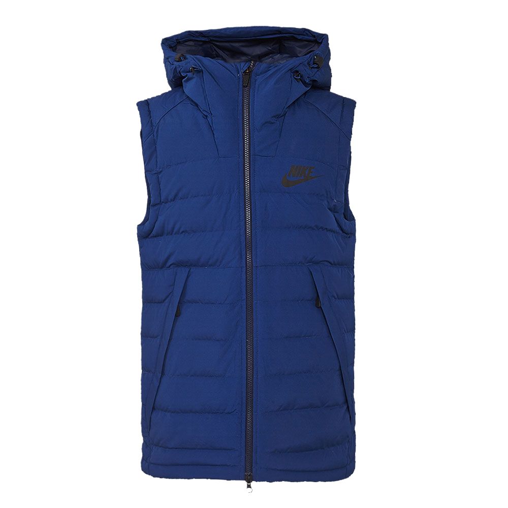 Nike Nsw Down Fill Vest Warm Comfortable Hooded Zipper Grey Duck Down Padded Vest Men Vests 806865-423