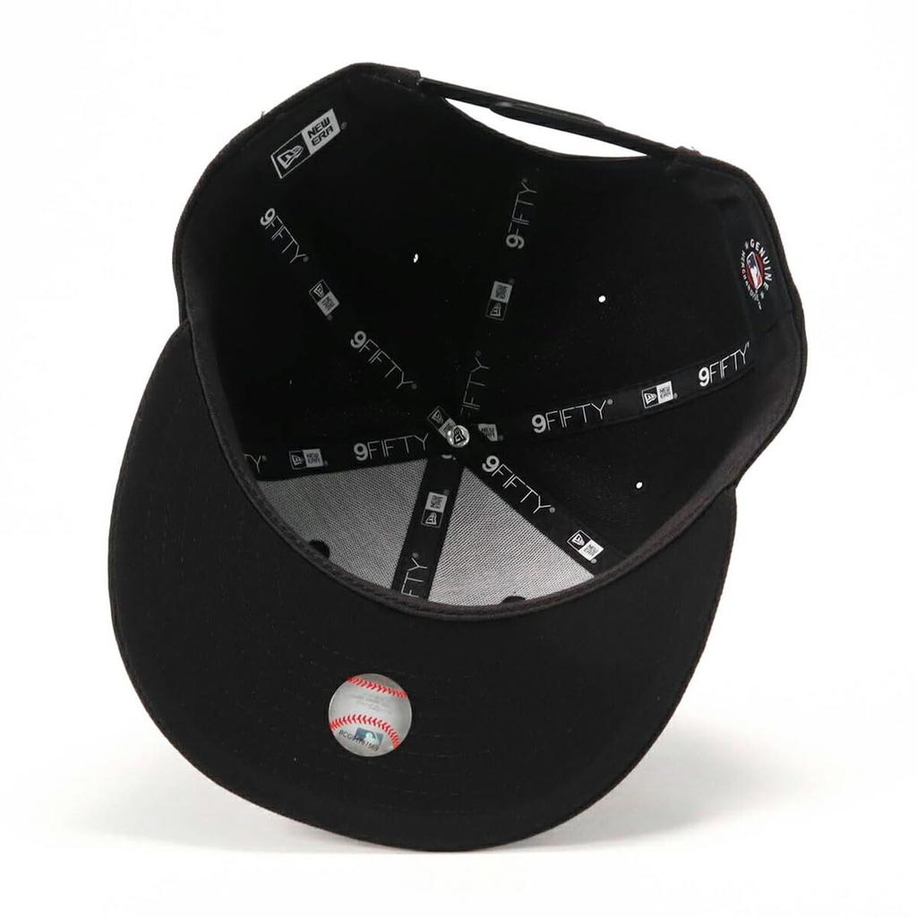 New Era 950 NEYYAN BLK MT GLD 25J Flat Visor Size Cap, MLB, Black/Gold, M/L