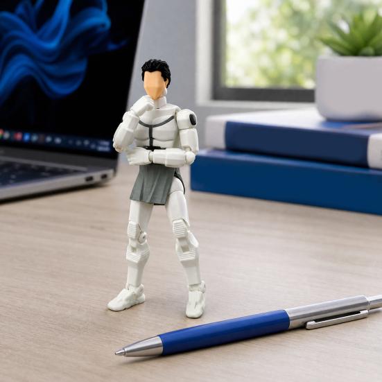 Yousheng 3D Printed Action Figure, DIY Posable Cartoon Character Model, Multi-Jointed Movable Dummy Decoration, Collectible Gift for Animation Lovers