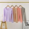 Women's Pure Cotton Long-Sleeve Thermal Sweater - Round Neck, Autumn/Winter Warm Top