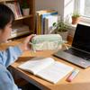 Canvas Pencil Case With Cloud Design For Students And School Supplies