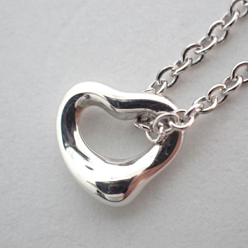 [Pre-owned] TIFFANY 925 Open Heart Pendant/Necklace/j70-7