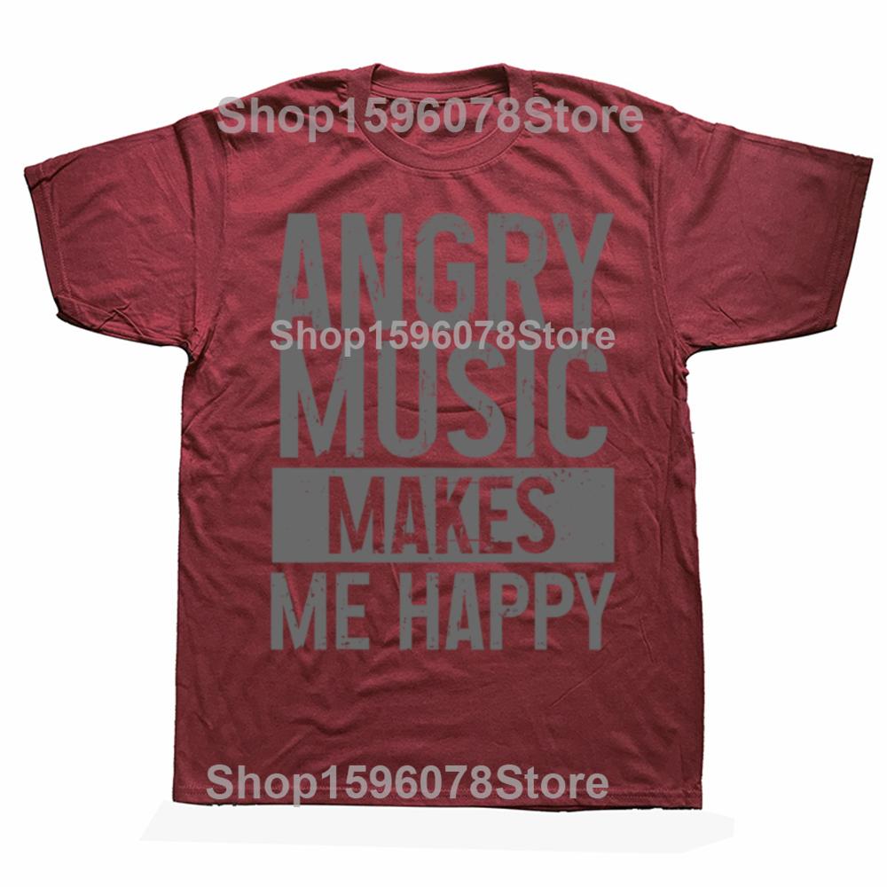 Funny Angry Music Heavy Metal 100 Cotton Tshirts Men Fashion Print Tshirt Loose Oversized Streetwear Hip Hop Unisex T Shirt