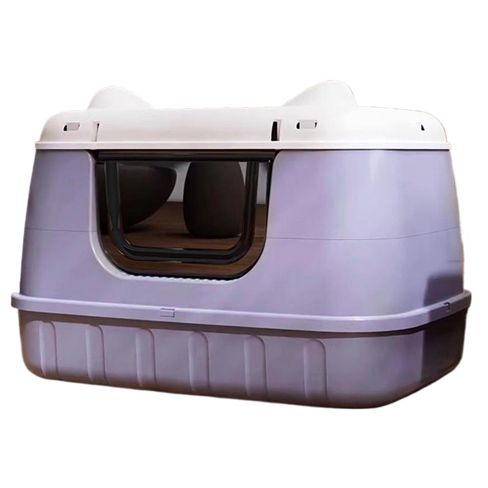 Cat Toilet Anti Splashing Cat Litter Pan with Scoop Kitty Litter Tray with Lid for Larger Cat Breeds Or Multiple Cat Households