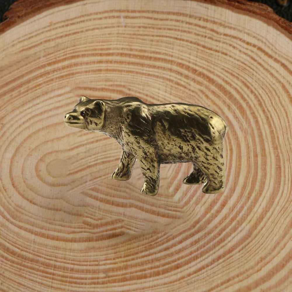 

Цельная скульптура медведя, антикварные миниатюры животных, креативные украшения для медведей, домашний декор