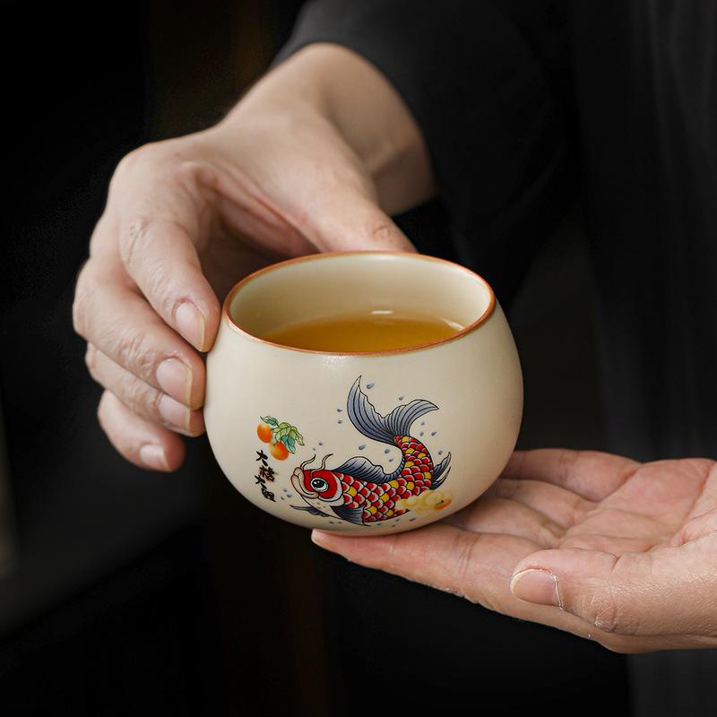 Ru Kiln Ceramic Tea Tasting Cup - Kung Fu Style Tea Bowl