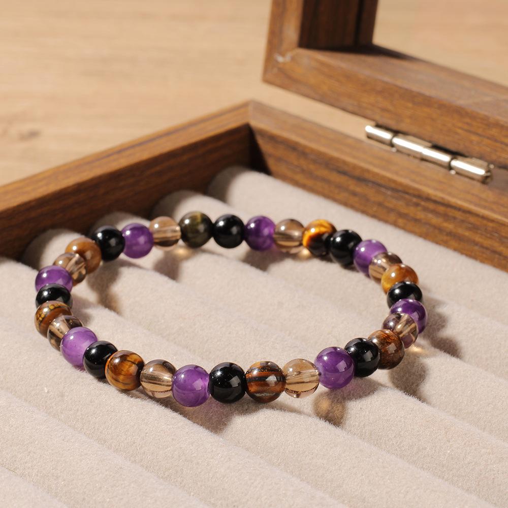 High Quality Bracelet Tiger Eye Stone Tea Crystal Amethyst Obsidian Bracelet Blessing Bracelet Gift For Family
