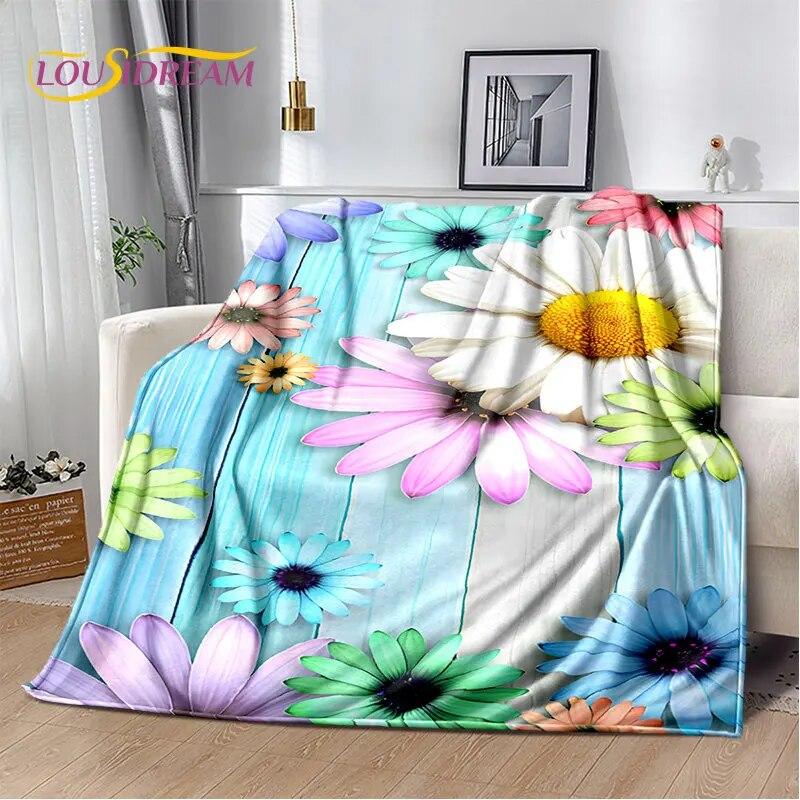 3D Cartoon Dream Butterfly Flower Soft Plush Blanket,Flannel Blanket Throw Blanket for Living Room Bedroom Bed Sofa Picnic Cover