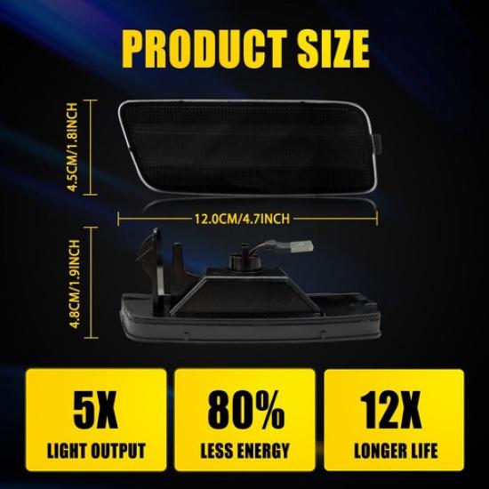 2X Switchback LED Sequential Side Marker Light For 2010-2014 Volkswagen MK6 GTI