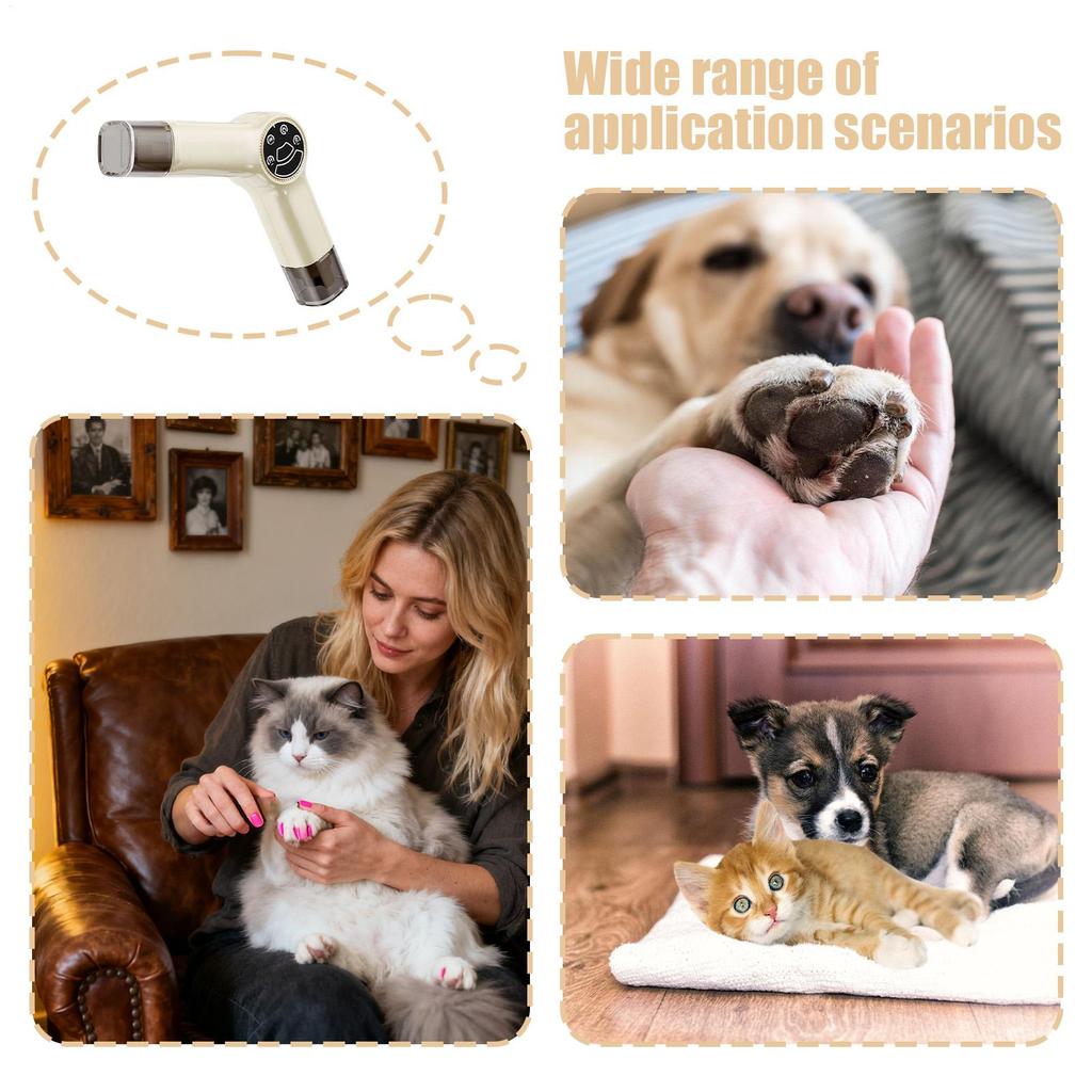 Haustier-Schermaschine für Hunde Leise mit LED-Licht 2-in-1 Hundepfoten-Trimmer Haarschneider Nagelschleifer für kleine große Rassen Katze Welpe Kätzchen