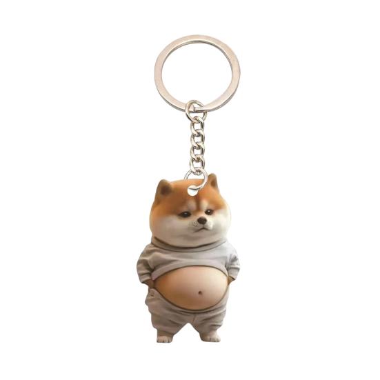 Yousheng Acrylic 2D Flat Cat Keychain Q-Version Animal Keyring Compact Size Portable Decoration Keys Backpacks Accessory