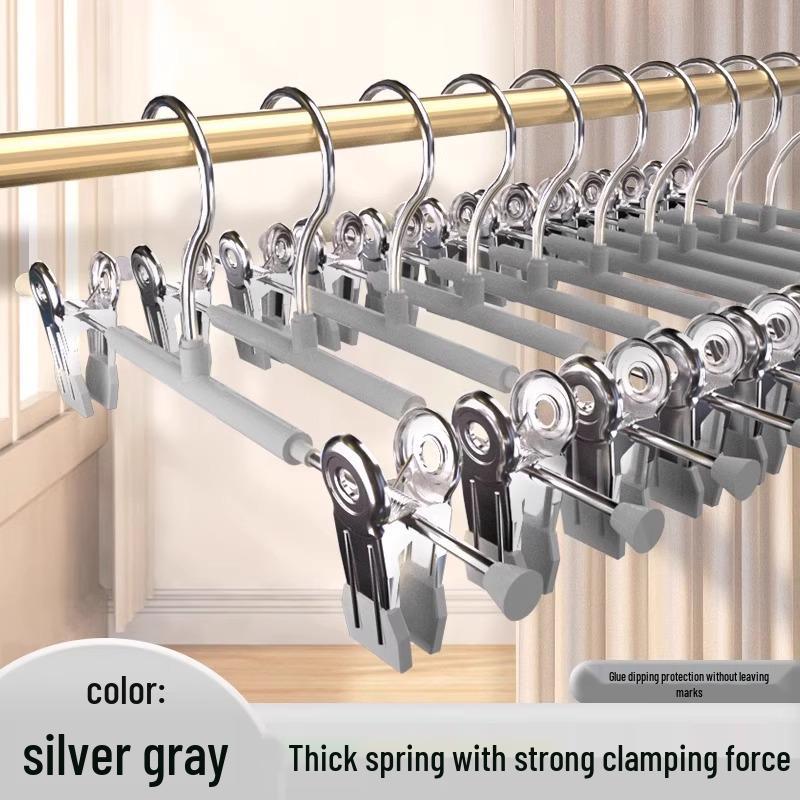 Non-Slip, Non-Marking Stainless Steel Pants & Skirt Clips for Household Wardrobe Storage and Drying.