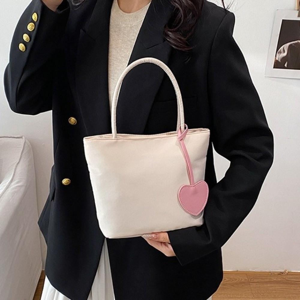 Mit Herzanhänger Unterarmtasche Koreanischer Stil Oxford-Stoff Umhängetasche Nylon-Tragetasche Damen