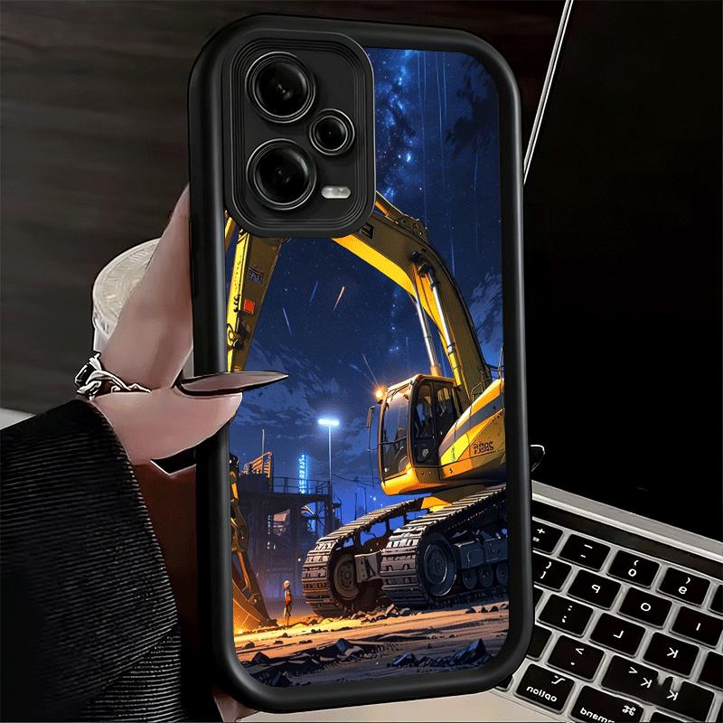 Excavating Machinery Cool Soft Phone Case for Xiaomi Poco X7 X6 X5 Pro X4 Gt X3 F7 Ultra M8 M7 Redmi 15C 15 14C 13 13C 12 12C 10
