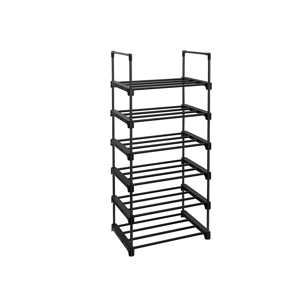 SONGMICS 6-Tier Shoe Rack, Iron Shoe Storage Organiser, Customisable Design, Space-Saving and Versatile Shelf