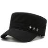 New men's spring and autumn cotton flat-top military hat five-star cap fishing hat outdoor hat