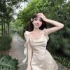 French haute dress women's summer new design streamer skirt short suspender skirt thin suspender skirt