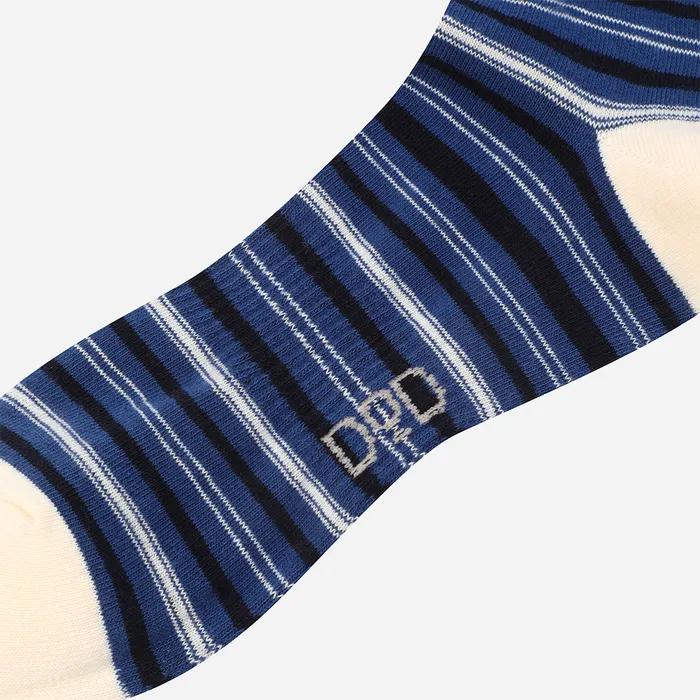 Multi-stripe Crew Socks (NAVY PATTERN)