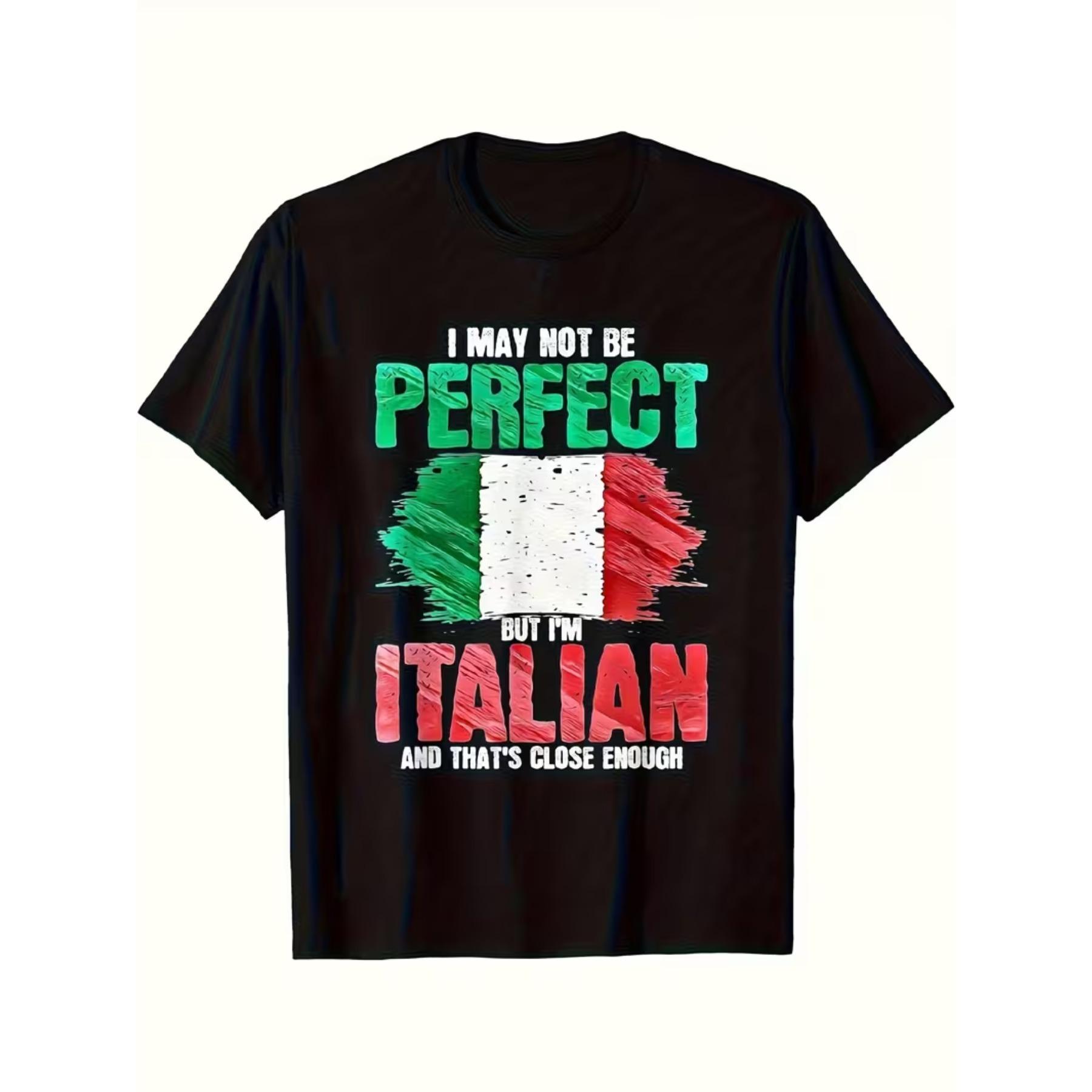 Not Perfect But Italian Tee Heritage Pride in Crew Neck Same Style for Men and Women 2026 Summer Short-Sleeve Printed T-Shirt S
