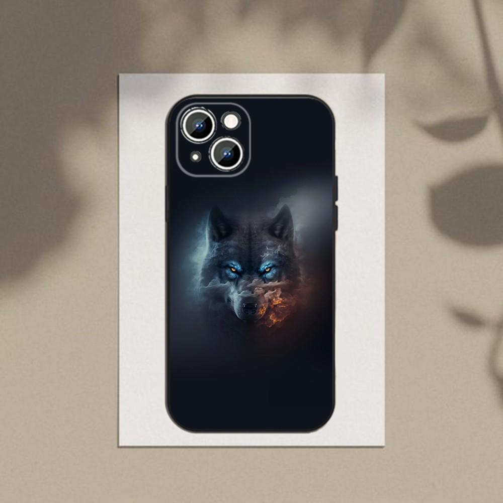 Die Wolf Handyhülle Handyhülle Für Apple iPhone 15,14,13,12,11,XS,XR,X,8,7,Pro,Max,Plus,mini Silikon Schwarze Hülle