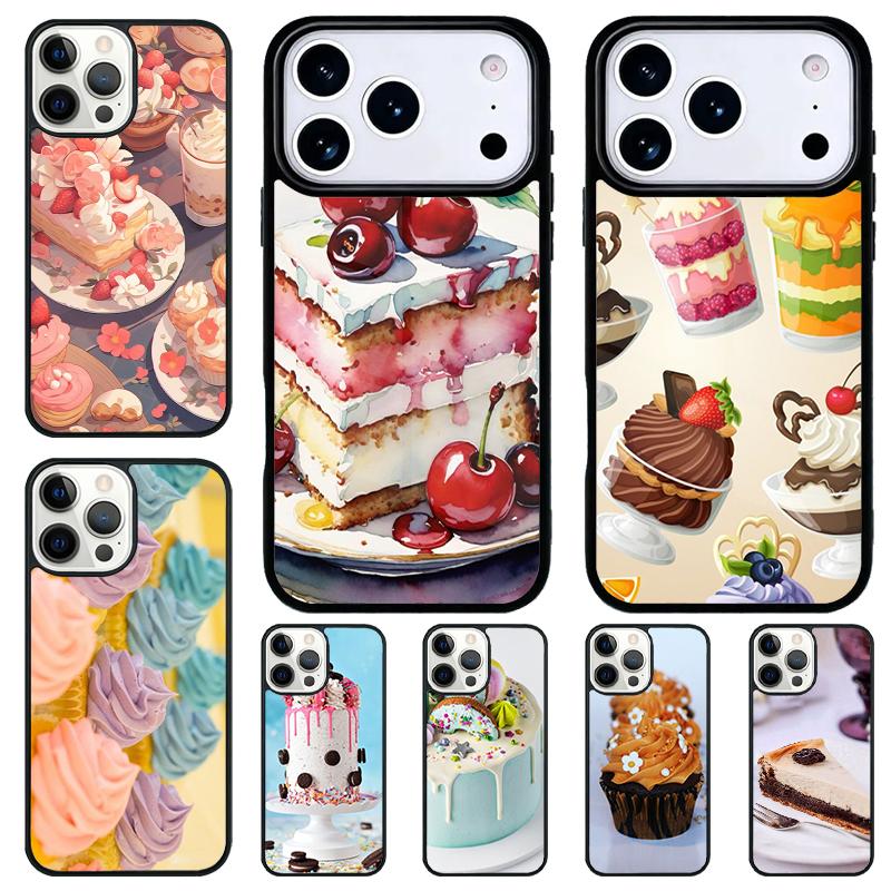 Cake Art Fancy Desert Phone Case for iPhone 17 Air 16 15 11 12 14 13 Pro Max Shockproof Cover