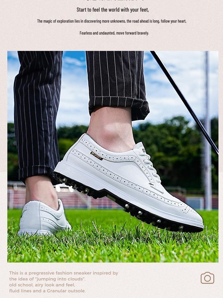 Men's Plus Size British Style Casual Golf Shoes - Lightweight & Wear-Resistant