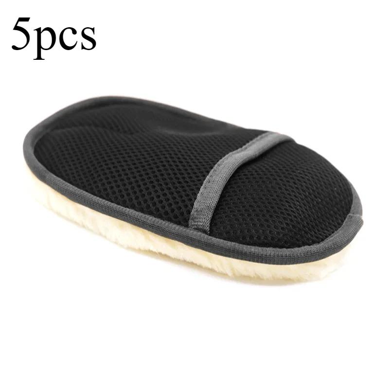 

5pcs/set Car Cleaning ProductsCar Washing Imitation Wool Gloves Thickened Plush Car Wiping Gloves Waxing Polishing чёрный