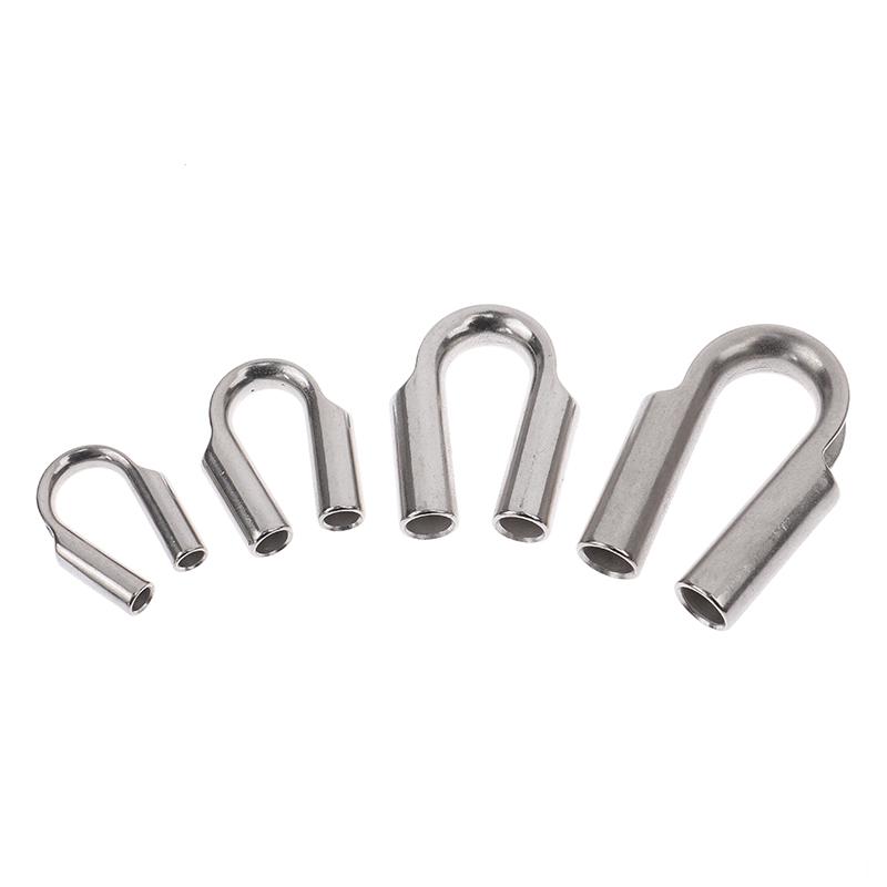 

304 Stainless Steel M2 to M8 Silver Cable Wire Rope Clamp Thimbles Rigging Hardware Chicken Heart Ring Fixing Workpiece 6mm