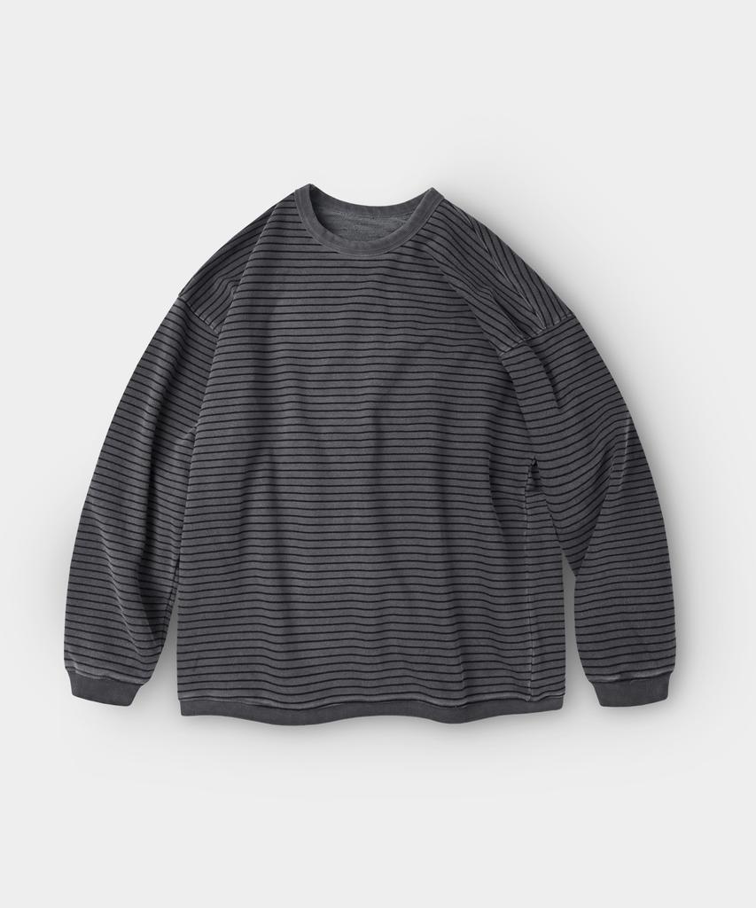 INDUST Pig-Dyeing Easy Stripe Sweatshirt_Midnight Blue