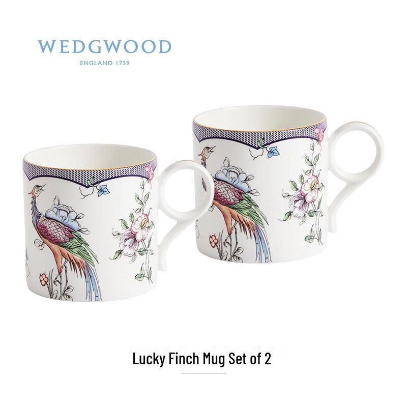 Wedgwood Lucky Warbler Bone China Mug Pair