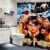 Warner 1pc Cute Printed Bathroom Shower Curtain with Harry Potter Characters, Castle, and Owl Design, Creative, Suitable for H