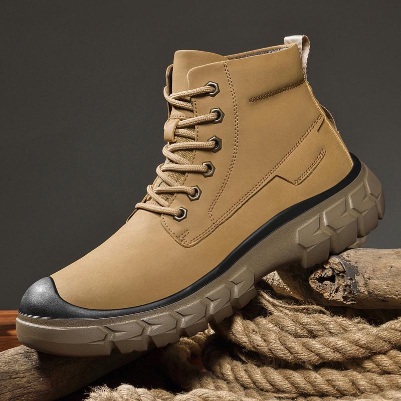 Retro British High-top Men Boots Fashion High Quality Leather Shoes New Outdoor Men Motorcycle Boots Luxury Men Ankle Boots