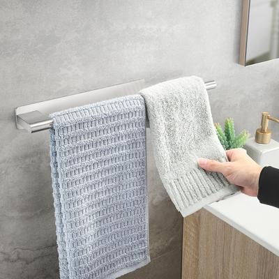 39cm Bathroom Towel Rail Without Drill Adhesive Towel Hanger Stainless Steel Wall-mounted Towel Holder for Bathroom Kitchen
