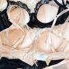 Set nou de lenjerie intimă pentru femei, sexy, cu dantelă, sutien push-up franțuzesc cu cupă subțire 3/4, bralette, decor drăguț cu fundă, lenjerie intimă, sutiene confortabile, seturi de chiloți