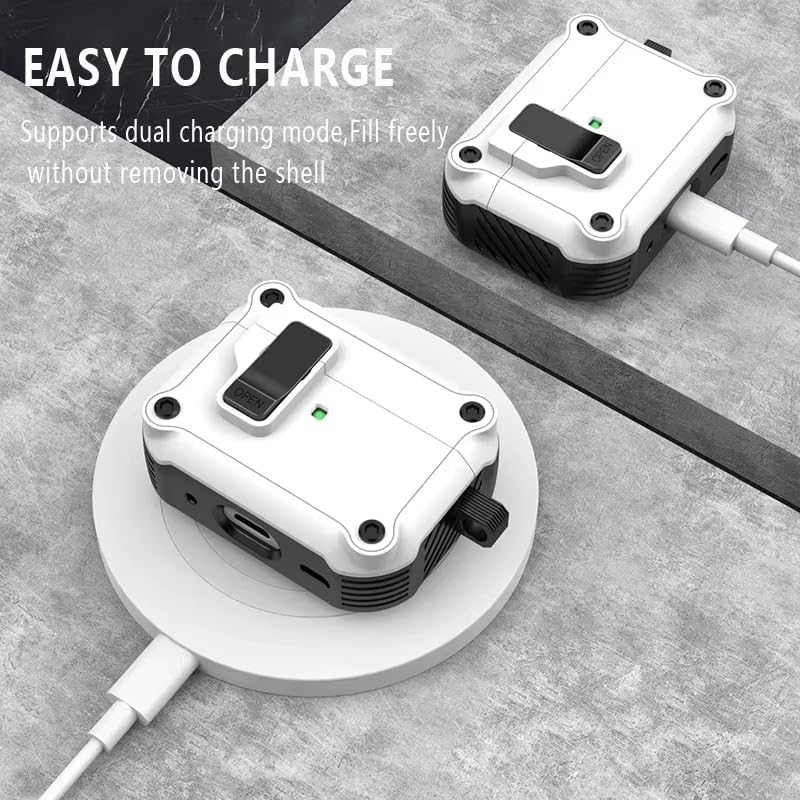 Case for AirPods Pro 3 with Carabiner Lock Design with Cleaner Kit for AirPods Pro 3 Full Body Protective Case for AirPods Pro 3