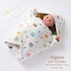De Gauze Bear Pattern Afghan Swaddle To Baby Cotton Made In Japan K 85 X 85 Cm [Creme Coco] 6-layer [Soft/Easy Fold] 100% (Ivory)