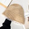 Wool Lace Knitted Hat Autumn and Winter Korean Style In Lazy Style Versatile Fisherman Hat Fashionable Face Small Warm Basin Hat