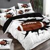 Rugby Pattern Duvet Cover Soft Breathable Bedding Set Suitable for Bedroom, Room and Dormitory Decoration