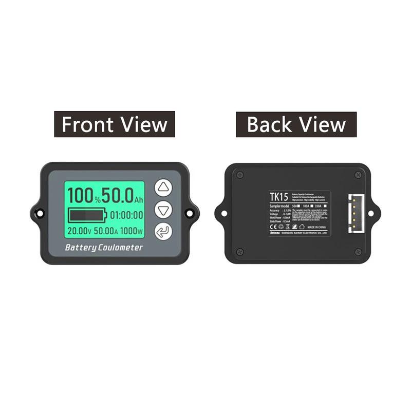 TK15 Batterie-Coulometer 50A 100A 350A Lithium-Batterie-Kapazitätstester Spannungs-, Strom-, Restleistungsanzeige Batteriemonitor