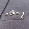 Crocodile Pattern Animal Shaped Brooch Heavy Duty Gentleman Suit Brooch  Shirt Accessory